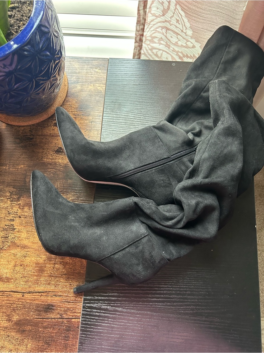 Jessica Simpson Black Suede Pointed Toe Stiletto Booties